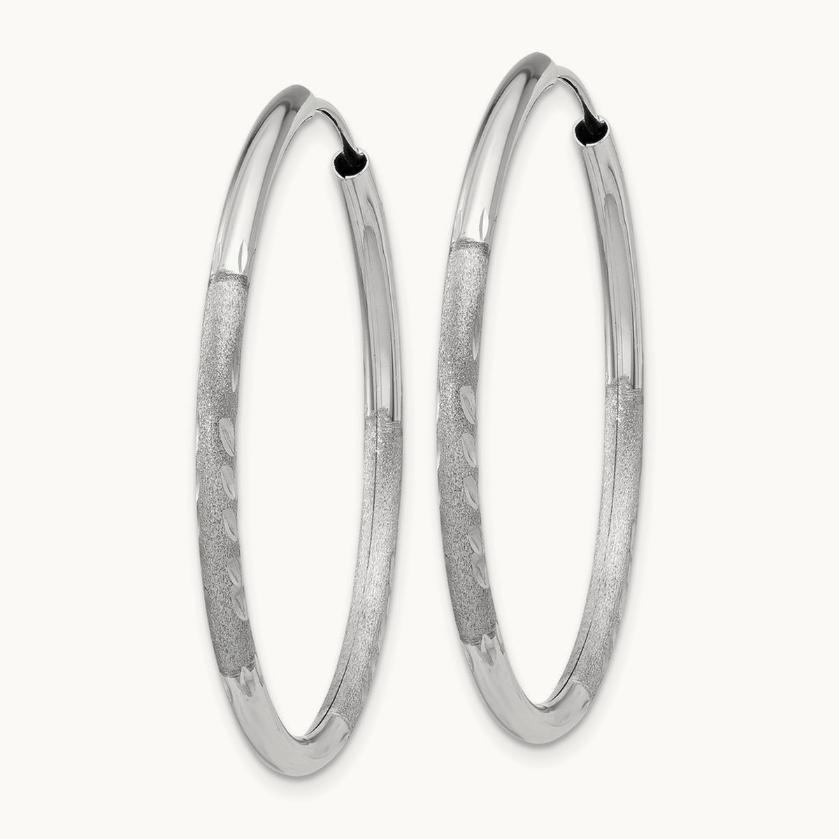 Diamond-cut Endless Hoop Earrings — 30mm, 2mm