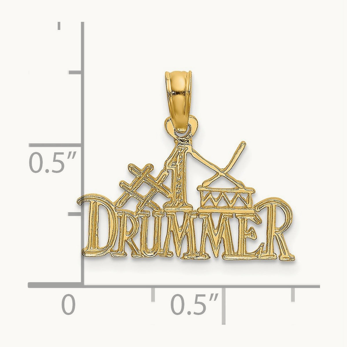 #1 DRUMMER Charm, 14K