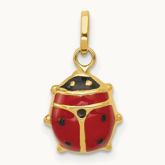 Red Enameled Ladybug Charm — photo set