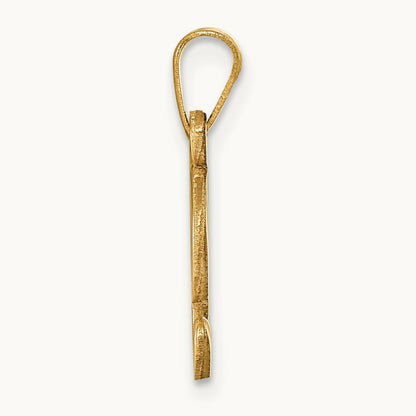 Script Letter I Initial Pendant, 14K Yellow Gold