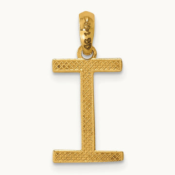 Fancy Letter I, 14K Yellow Gold