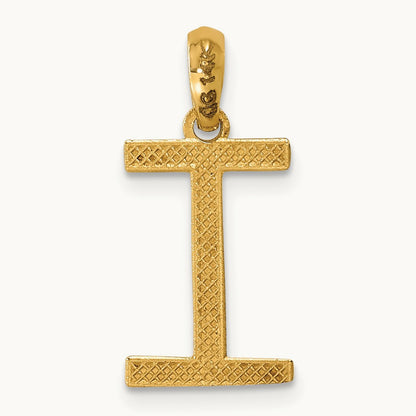 Fancy Letter I, 14K Yellow Gold