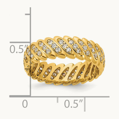 Polished Diamond Band Ring Complete, 14K Yellow Gold