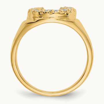 AA Diamond Men's Horse shoe Ring, 14K