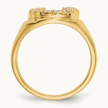 AA Diamond Men's Horse shoe Ring, 14K