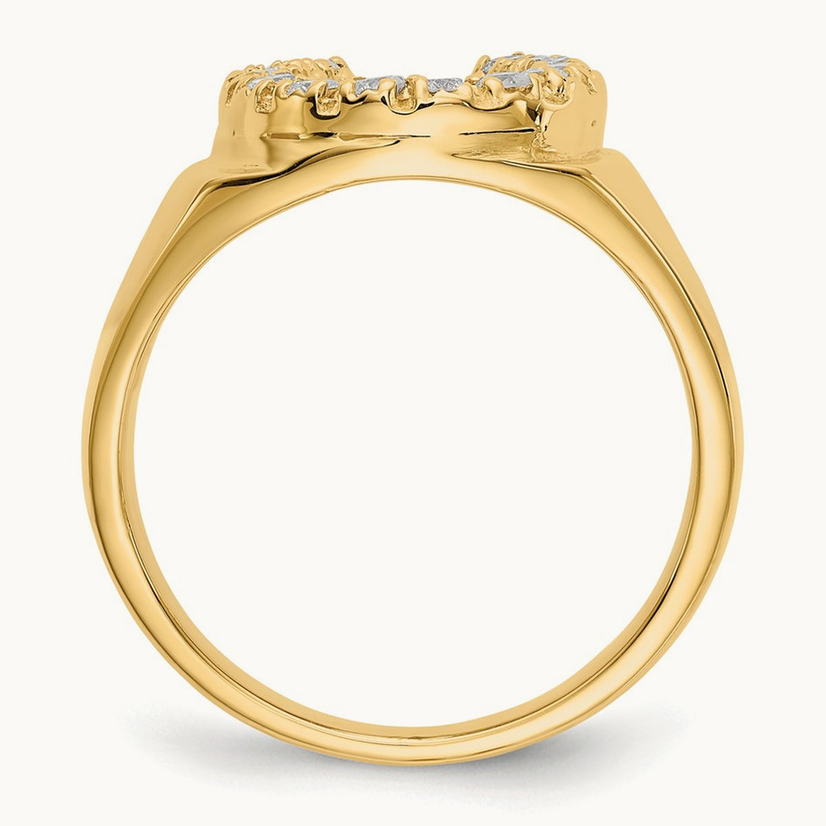 AA Diamond Men's Horse shoe Ring, 14K