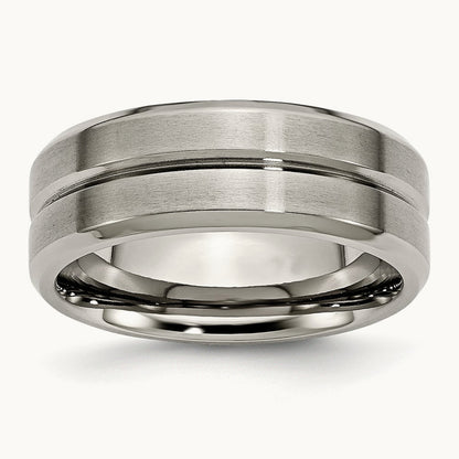 Brushed and Polished Grooved Beveled Edge Band — photo set