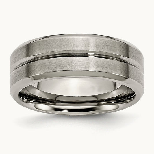 Brushed and Polished Grooved Beveled Edge Band — photo set