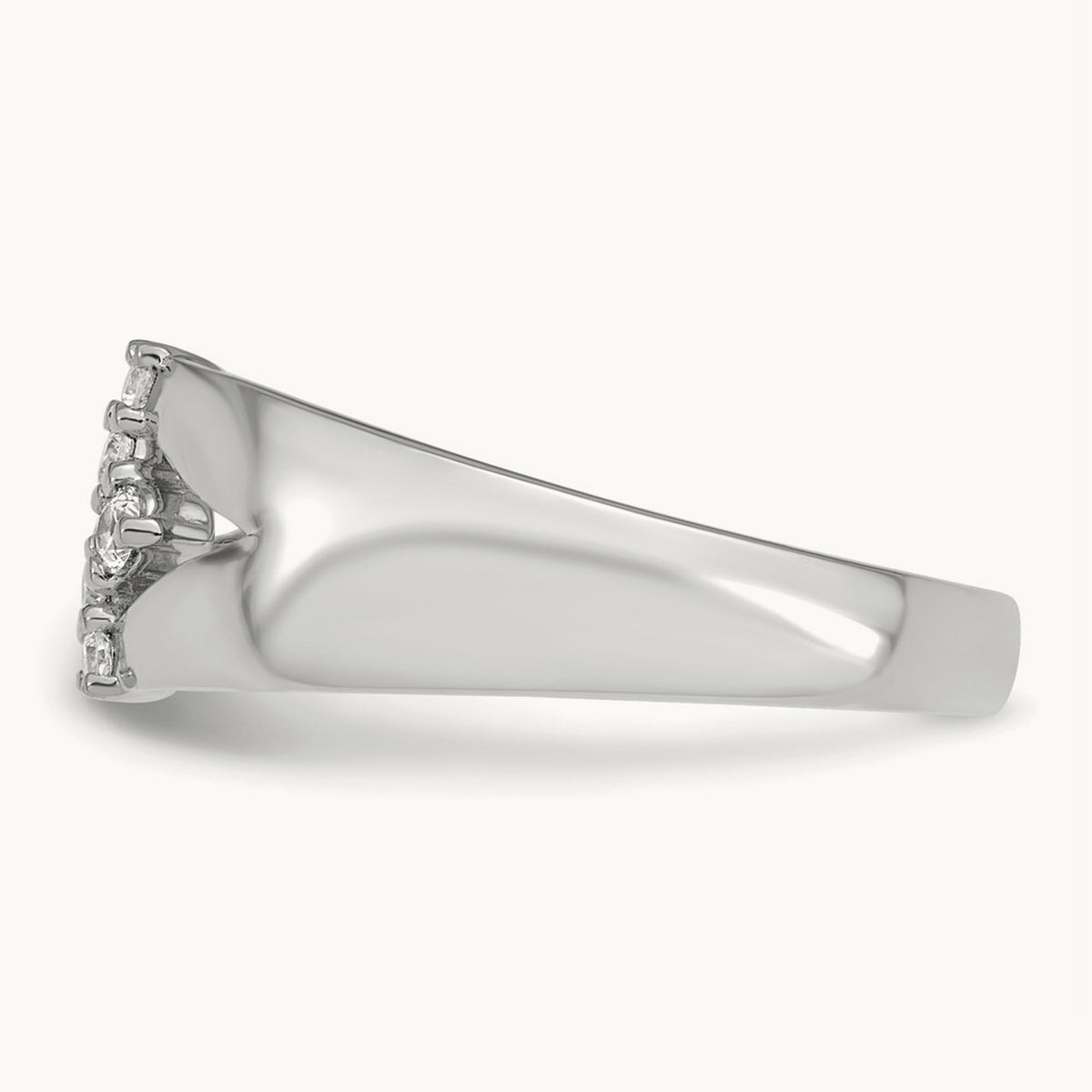 Open Cuff Fashion Ring — 14K White Gold, 7