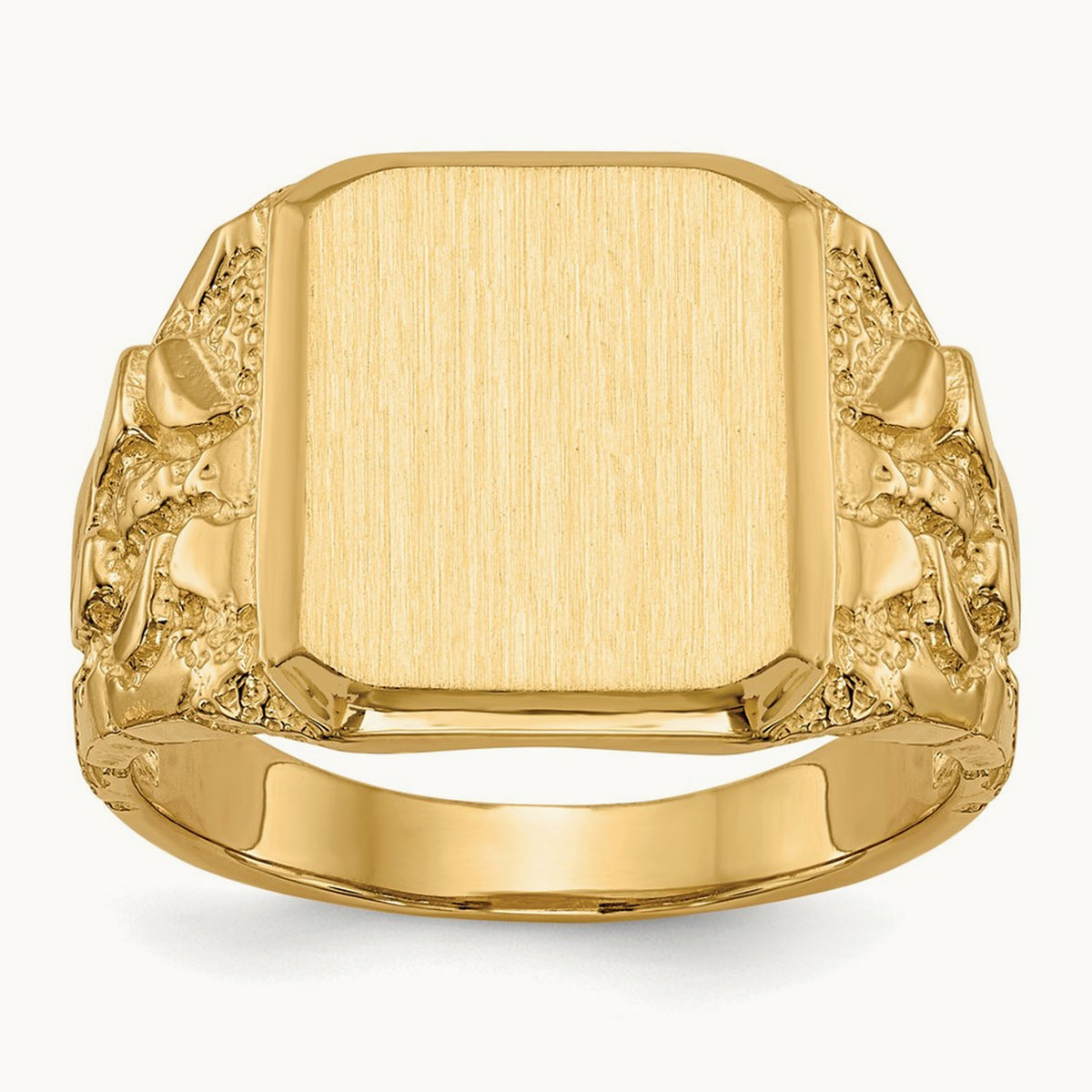 Open Back Mens Signet Ring — photo set