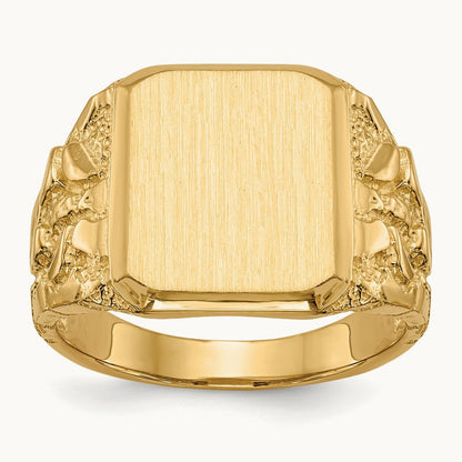 Open Back Mens Signet Ring — photo set