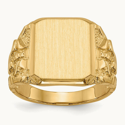 Open Back Mens Signet Ring — photo set