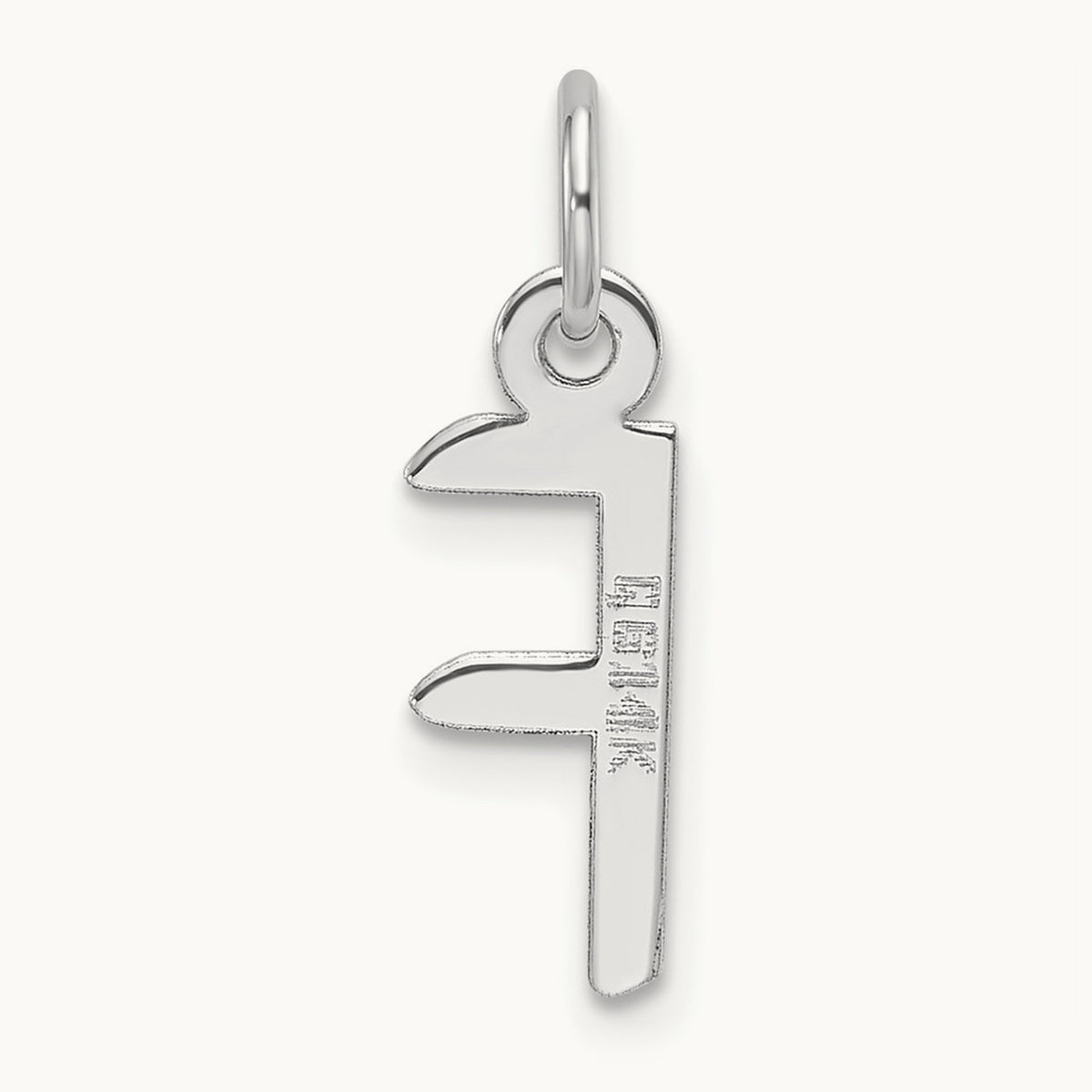 Slanted Block Initial Charm — 14K White Gold, F