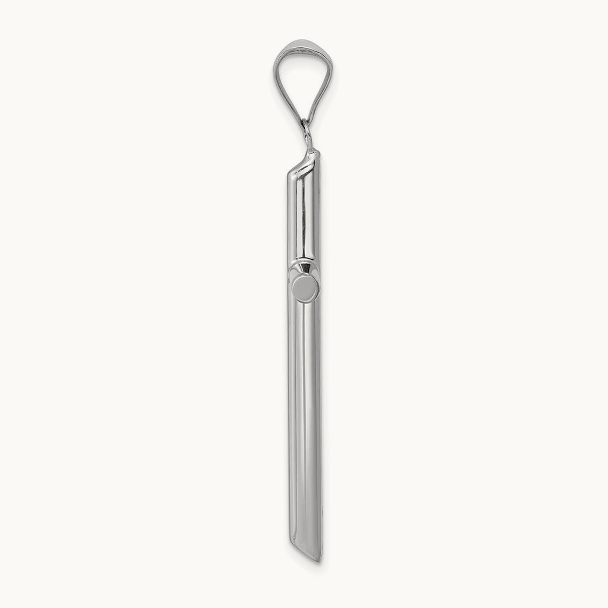 Hollow Cross Pendant, 14K White Gold