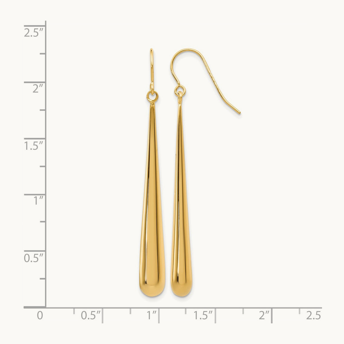 Polished Shepherd Hook Earrings — 10K Yellow Gold