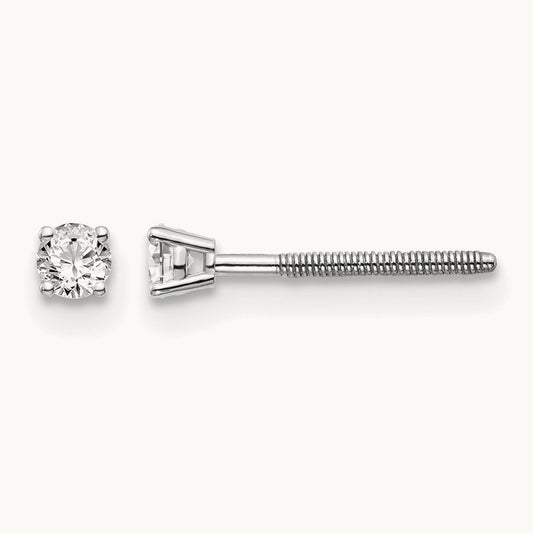 Diamond Stud Thread on/off Post Earrings — 2.4mm