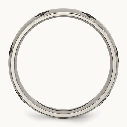 Brushed Cross Laser Design Band — photo set