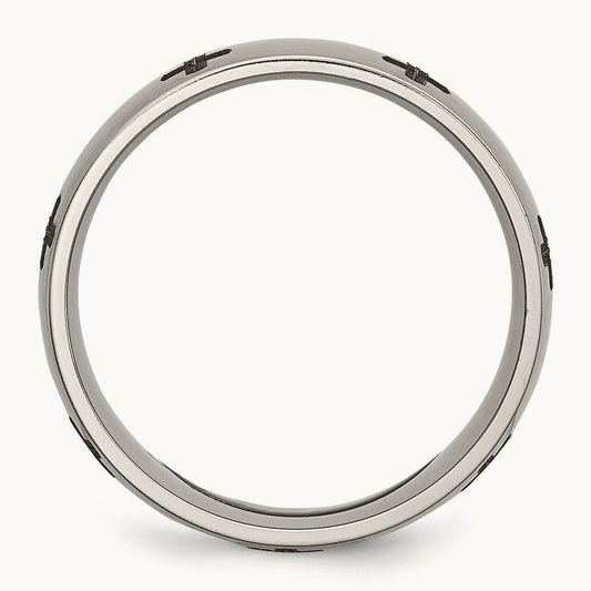 Brushed Cross Laser Design Band — photo set