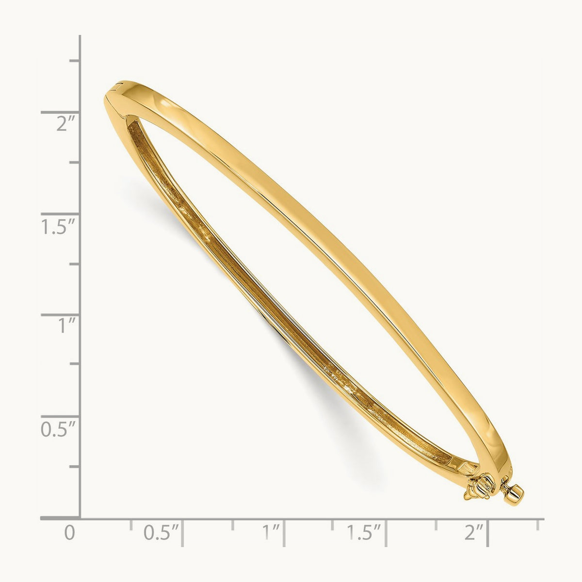 Polished Solid Hinged Bangle, 14K