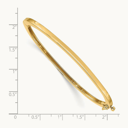 Polished Solid Hinged Bangle, 14K