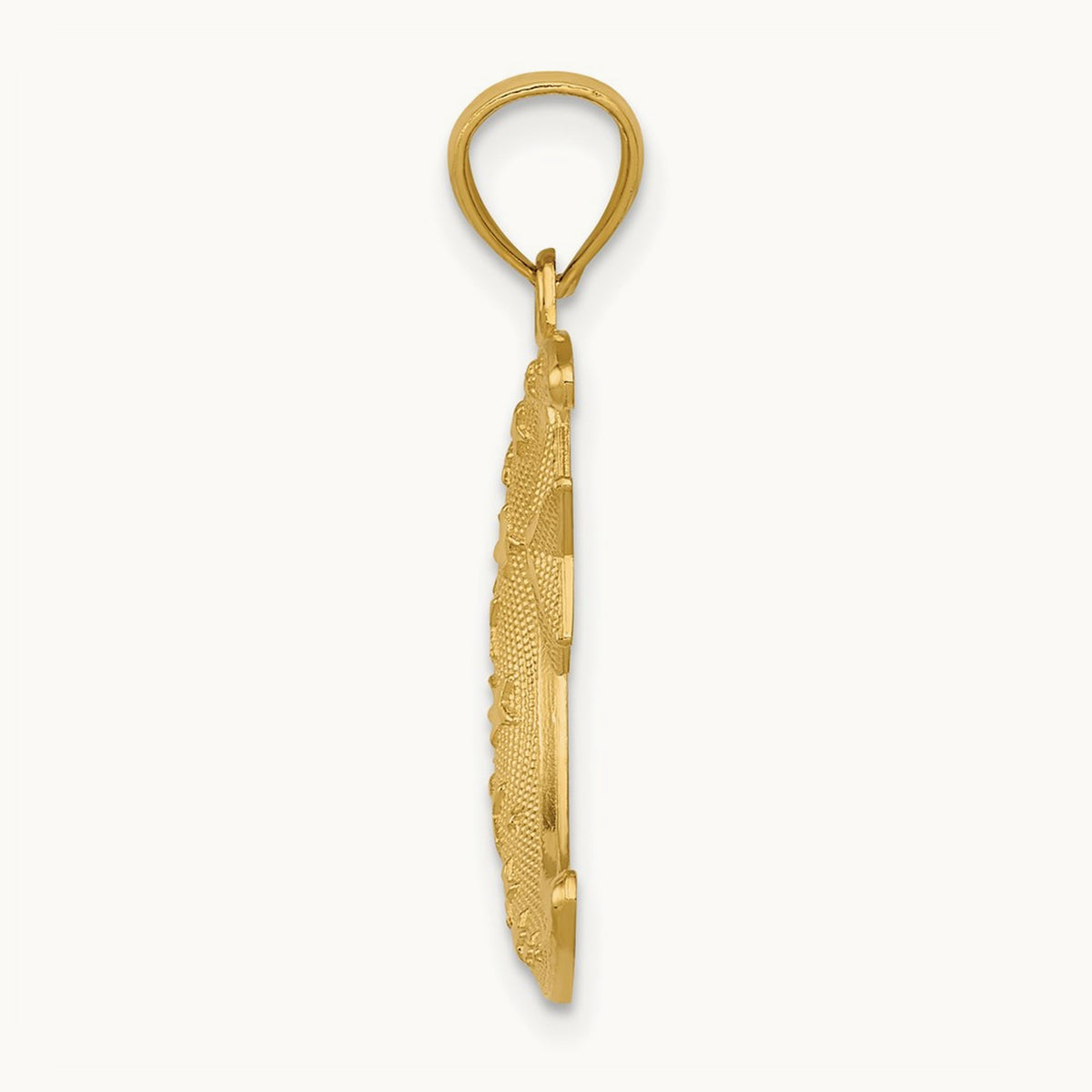 Polished and Textured Moon and Stars Pendant — 26.5mm