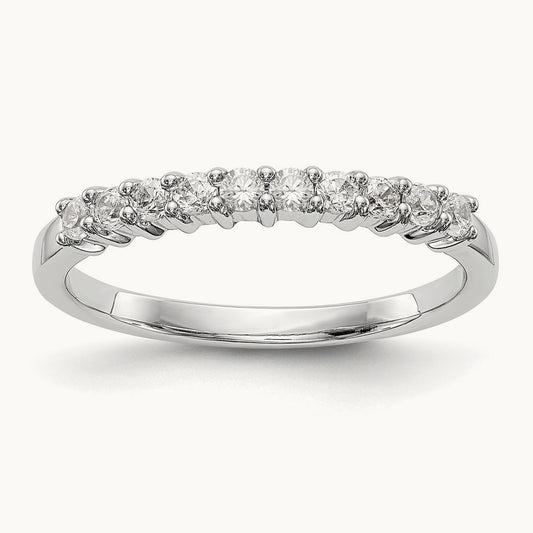 10-Stone Diamond Band, 14K White Gold