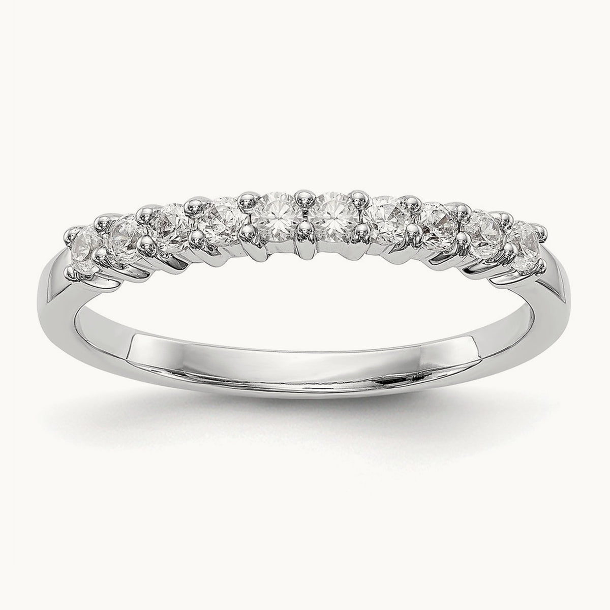10-Stone Diamond Band, 14K White Gold