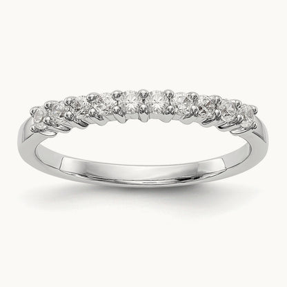 10-Stone Diamond Band, 14K White Gold
