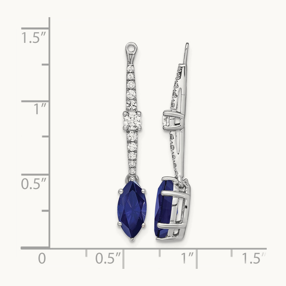 Created Sapphire Earring Jackets, 0.50 ct tw Lab-Grown Diamond