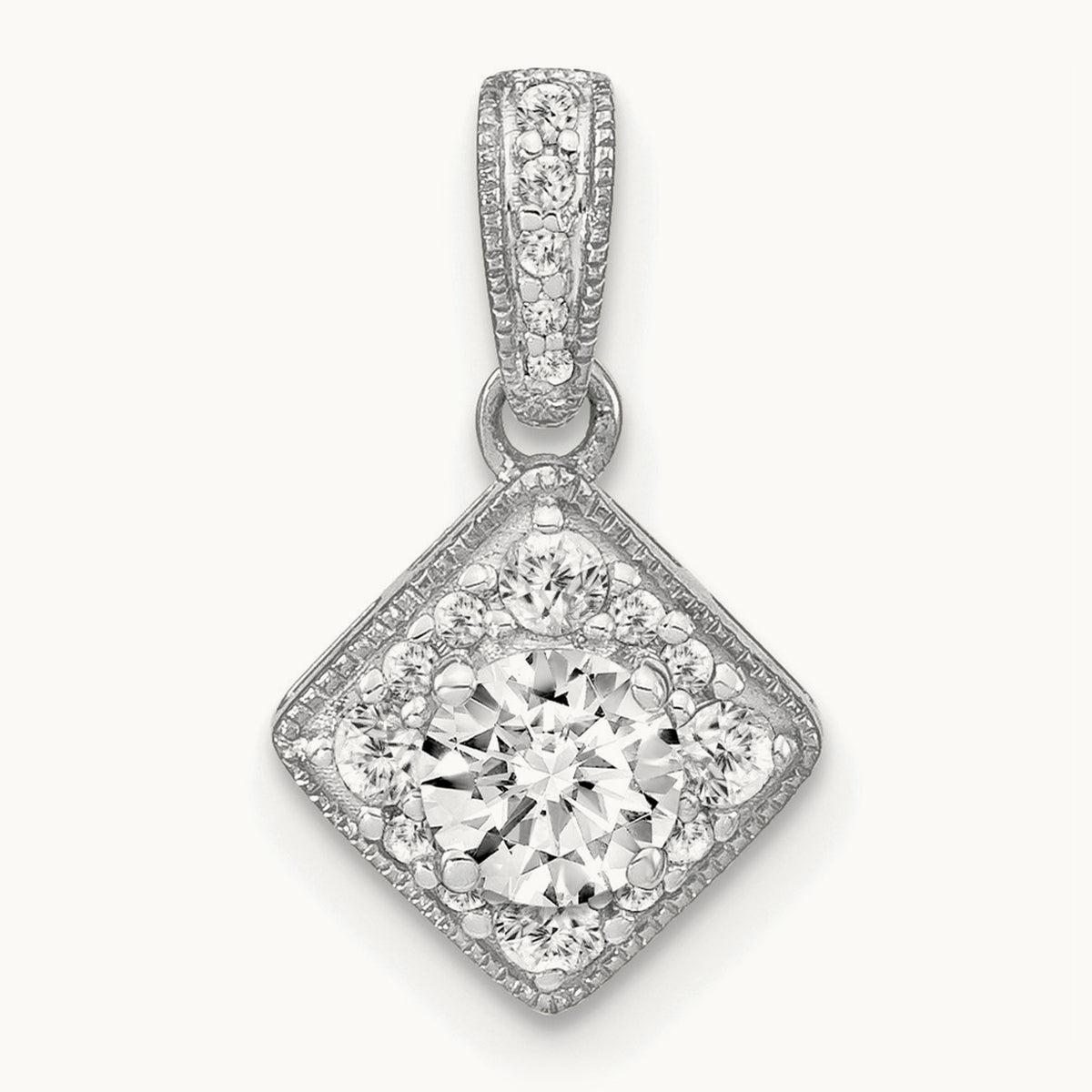 Square Vintage Pendant, 0.50 ct tw Lab-Grown Diamond