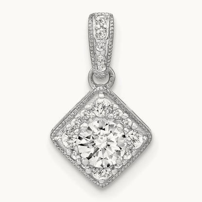 Square Vintage Pendant, 0.50 ct tw Lab-Grown Diamond