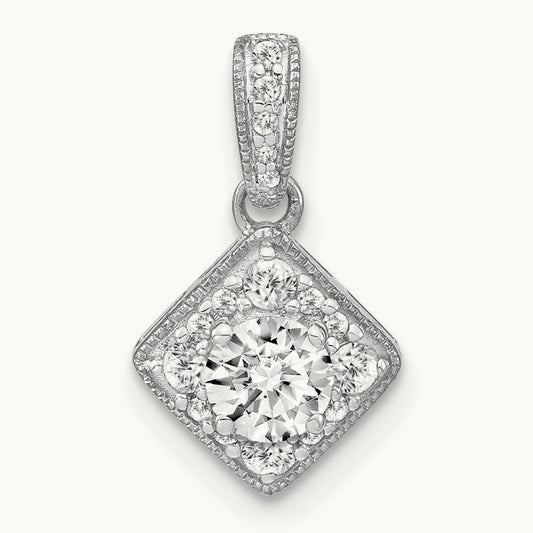 Square Vintage Pendant, 0.50 ct tw Lab-Grown Diamond