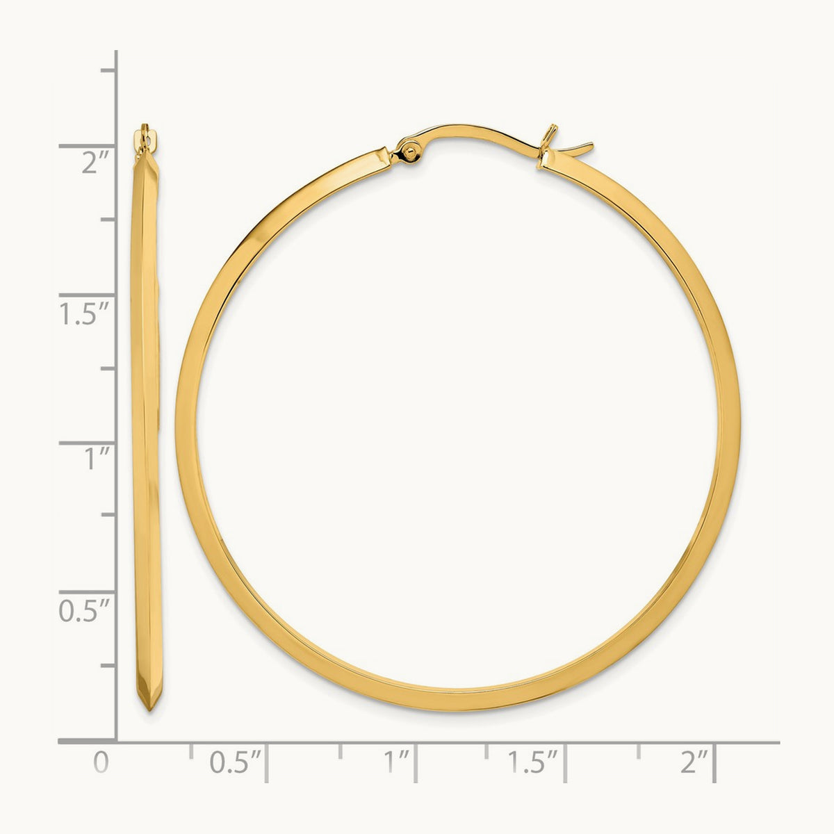 Polished Hoop Earrings, 14K