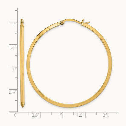 Polished Hoop Earrings, 14K