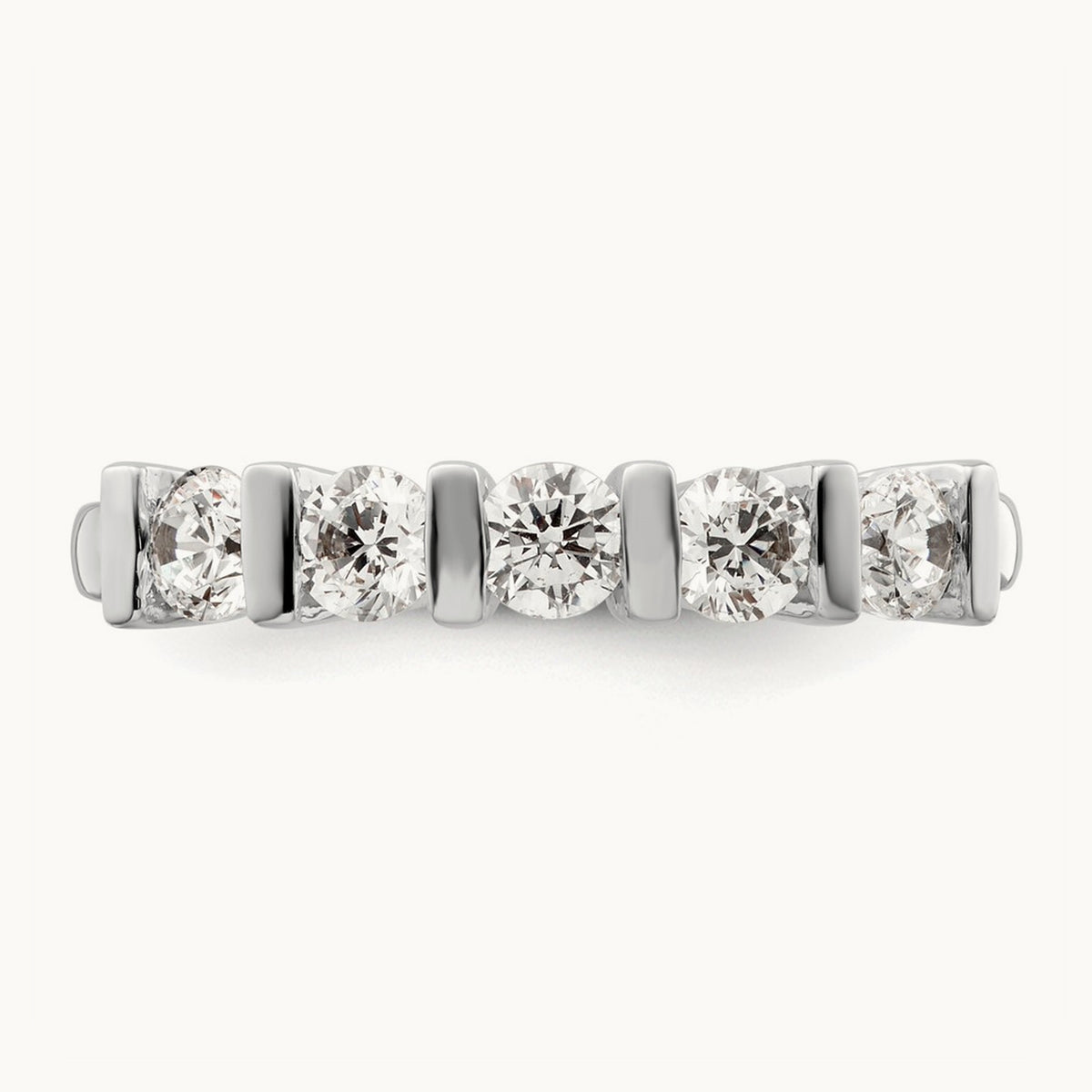 5-Stone Diamond Band, 14K White Gold