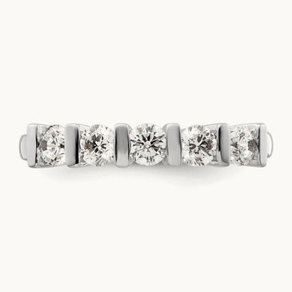 5-Stone Diamond Band, 14K White Gold