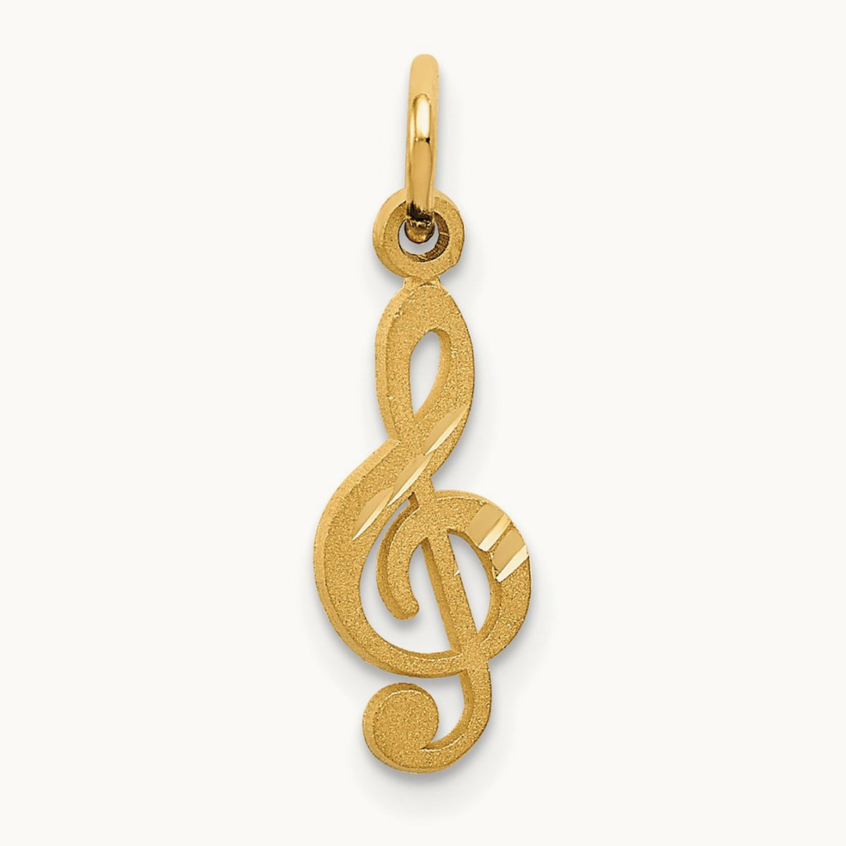 Treble Clef Charm — 14K Yellow Gold