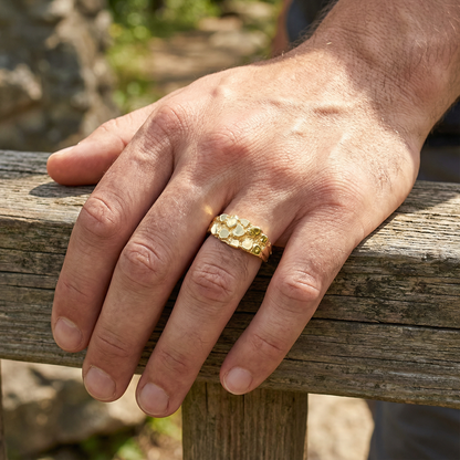 14k Gold Nugget Ring - Light