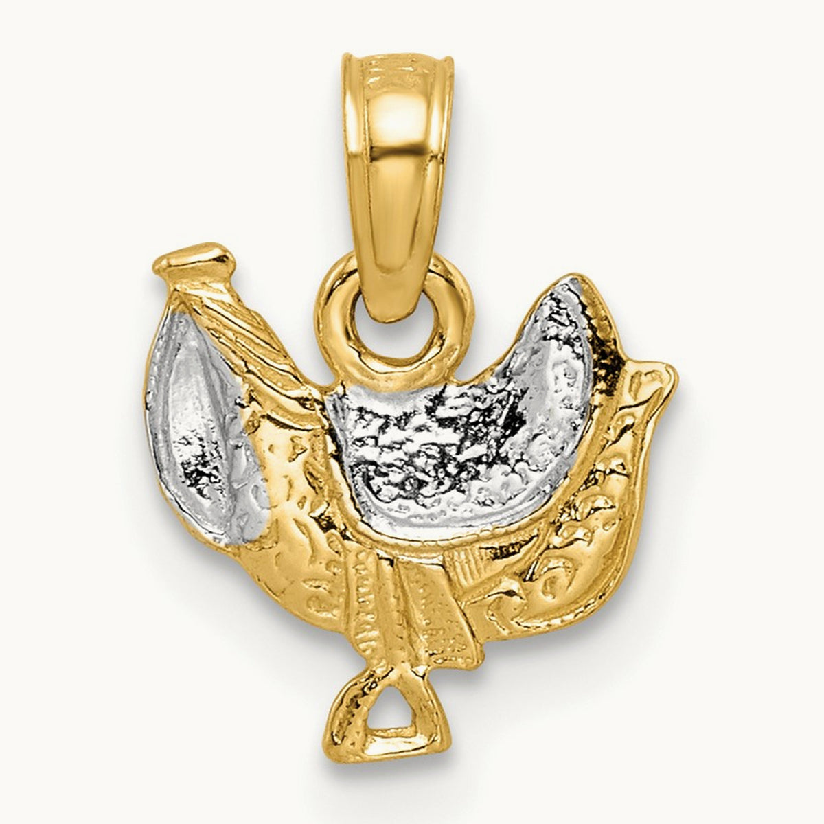 Saddle Pendant, 14K with White Rhodium