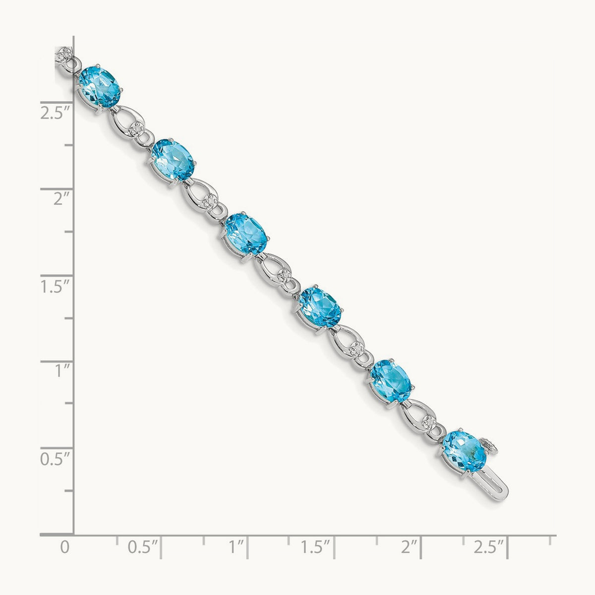 Blue Topaz and Diamond Bracelet — 14K White Gold