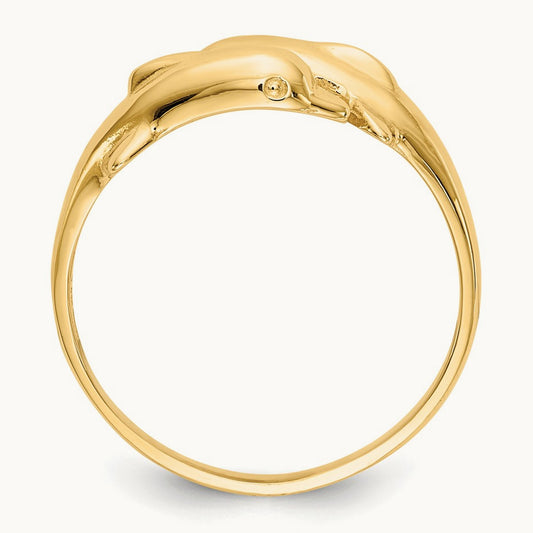 Double Dolphin Ring, 14K