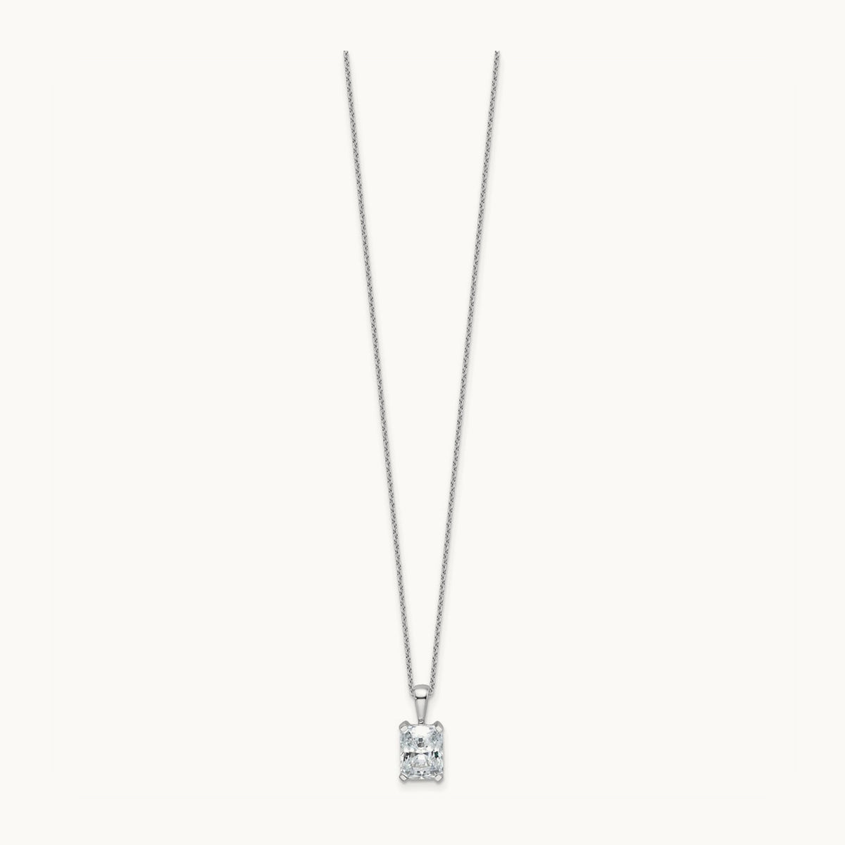 Radiant Pendant Necklace, 0.50-2.00 ct tw Lab-Grown Diamond — 2 ct, 14K White Gold