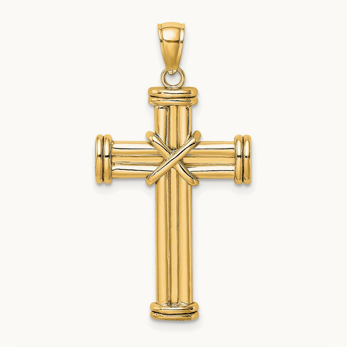 Polished Cross Pendant — 14K Yellow Gold