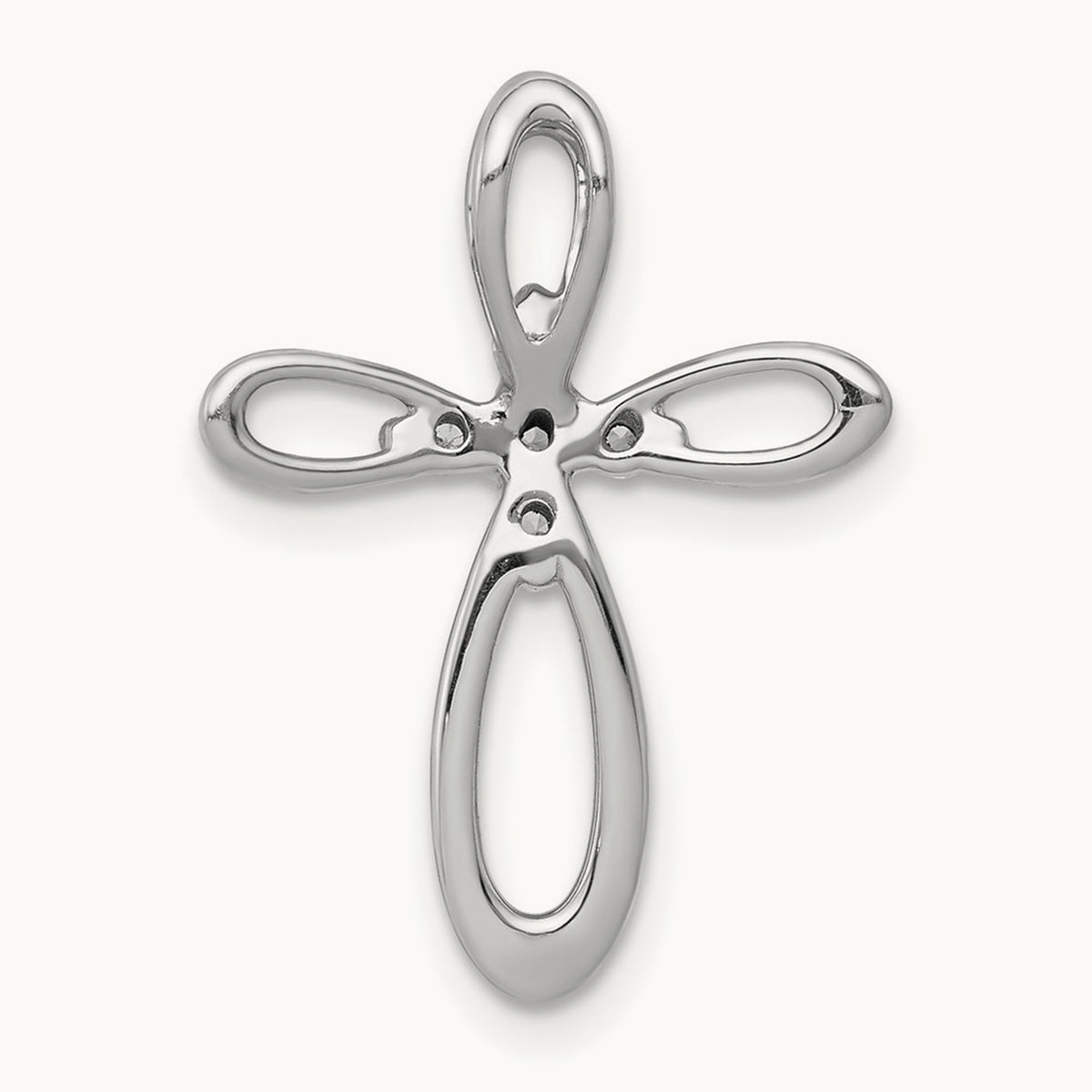 1/20ct. Diamond Cross Chain Slide — 14K White Gold, 21.5mm, 0.105 ct