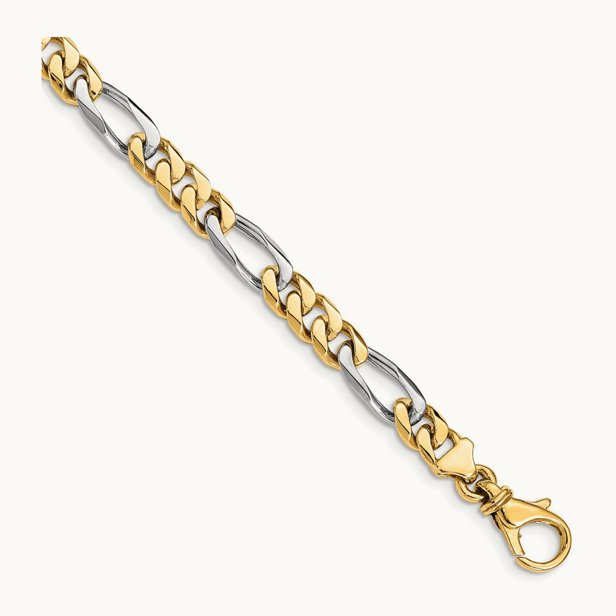 Hand-polished Fancy Link Bracelet, 6.3mm, 14K Two-tone