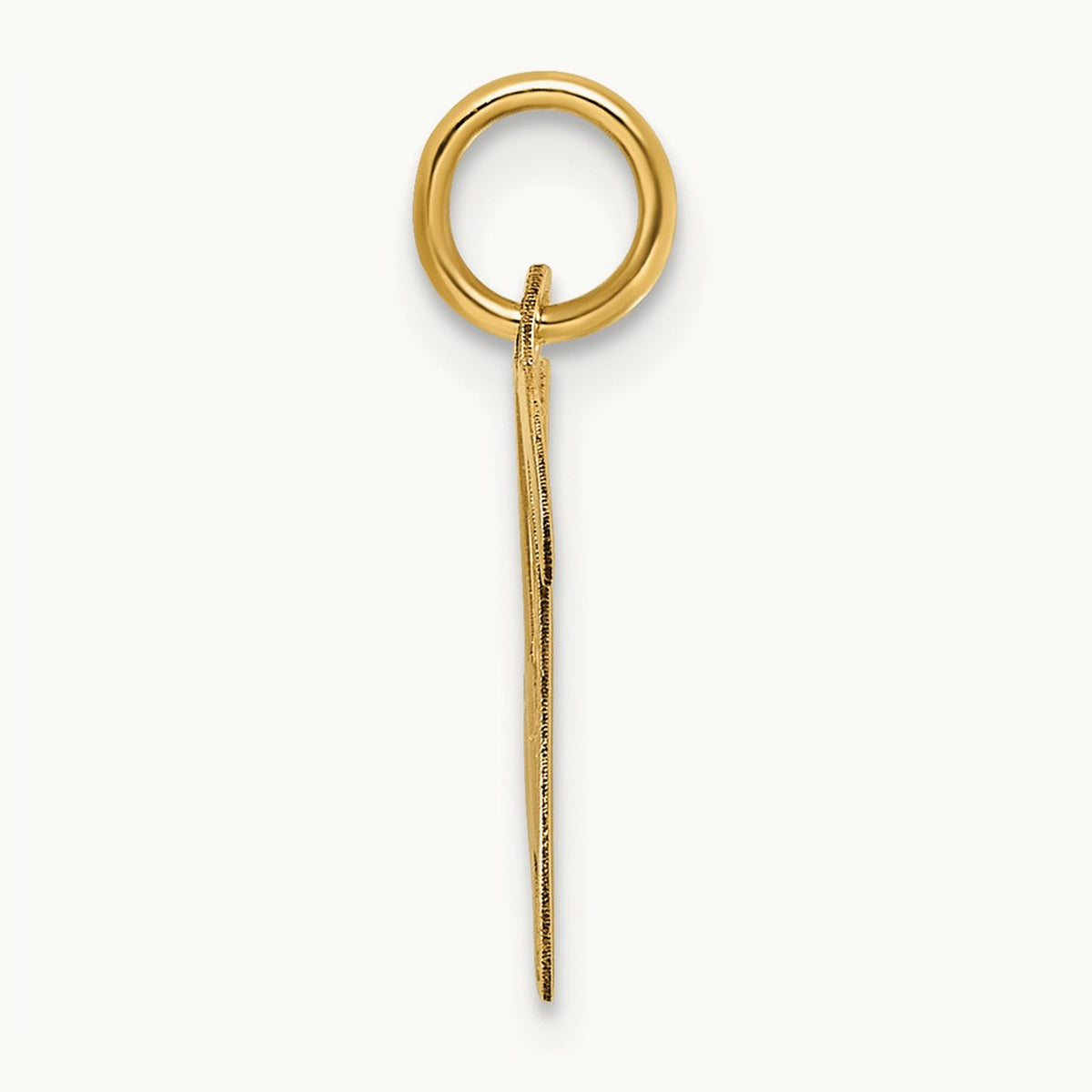 Medium Script Initial Charm — 14K Yellow Gold, W