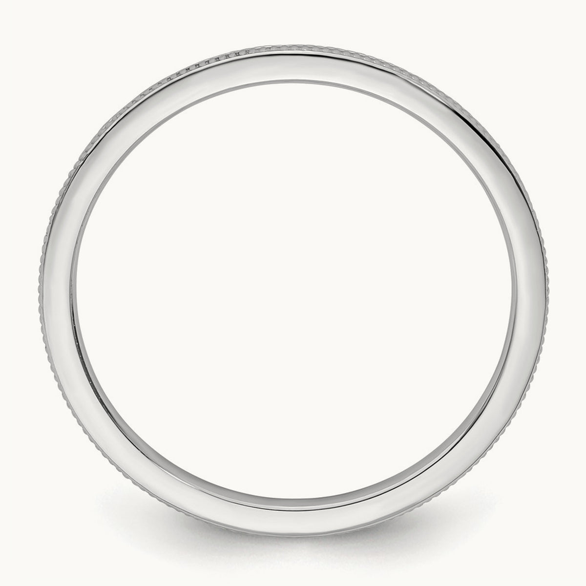 Milgrain Stackable Band — 10K White Gold, 7