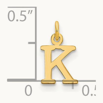 Cutout Letter K Initial Pendant, 14K Yellow Gold