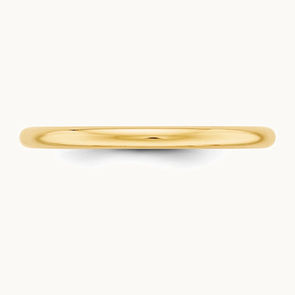 14K Yellow Gold 2mm Half-Round Wedding Band