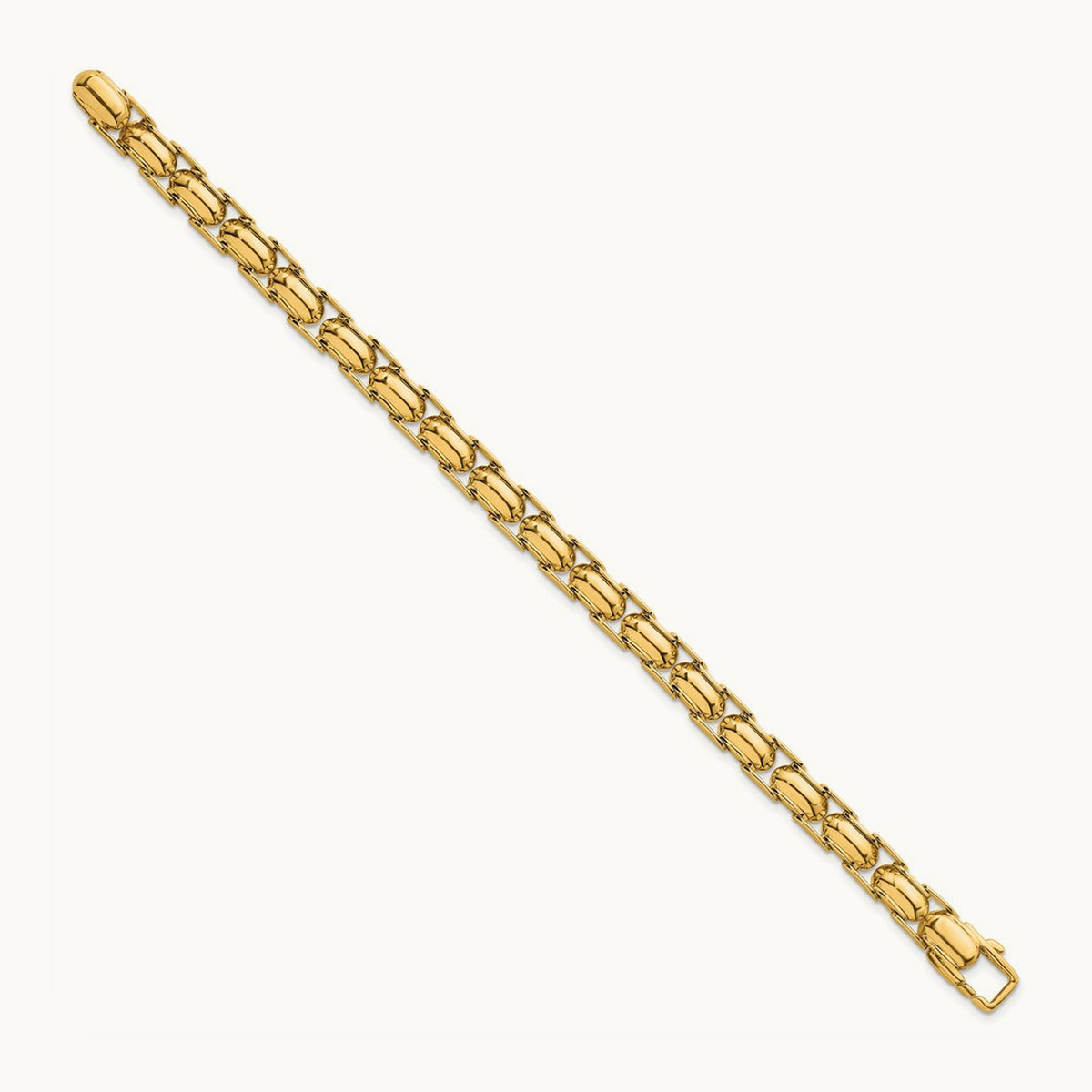 Polished Fancy Link Bracelet, 14K